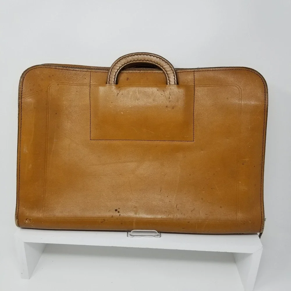 VTG Schelsinger Brothers Briefcase -‎ Portfolio Bag California Saddle Leather